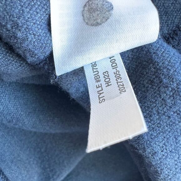 J. Crew Men's Seaboard Soft Knit Hoodie Relaxed Sweater Blue Navy Stripe Medium - Picture 6 of 6